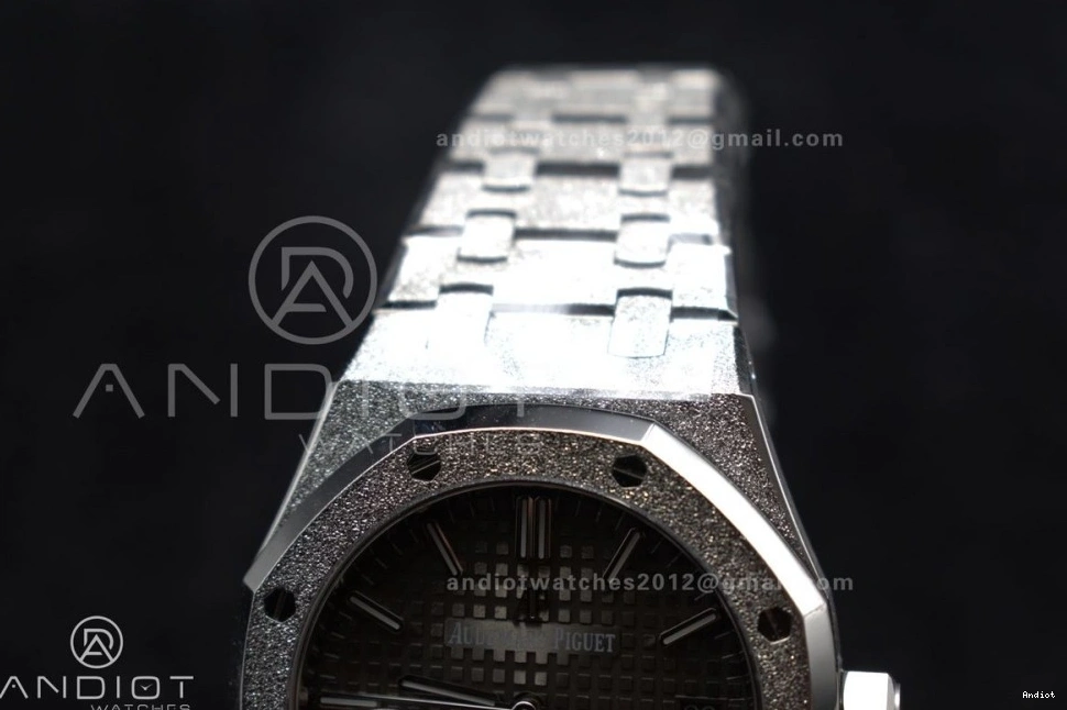 1:1 APSF on SS 15454 Bracelet Textured Clone Super Best Oak Frosted Edition SA3120 Dial SS 37mm Grey Royal 0317